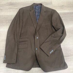 Kroon Luxury Men 44L (47”Chest) Cotton Jacket Double Vent Brown‎ 2 Button Blazer